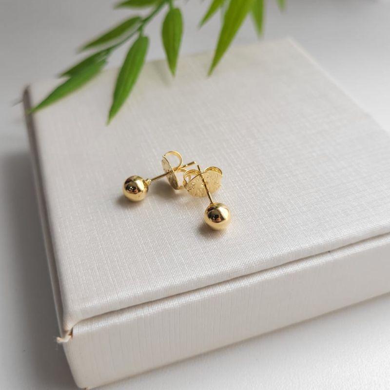 BRINCO BOLINHA BANHADO A OURO 18K