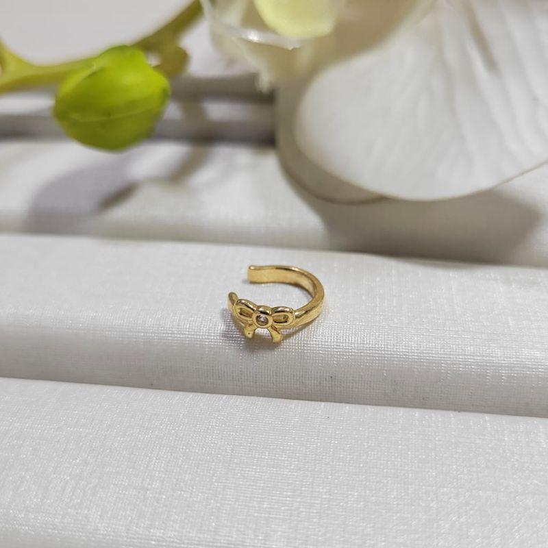 BRINCO FAKE LACINHO COM 1 ZIRCÔNIA BAHADO A OURO 18K