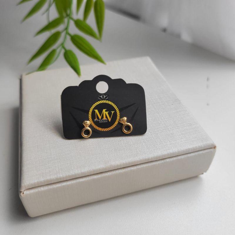 BRINCO MODELO DE ANEL SOLITÁRIO BANHADO A OURO 18K