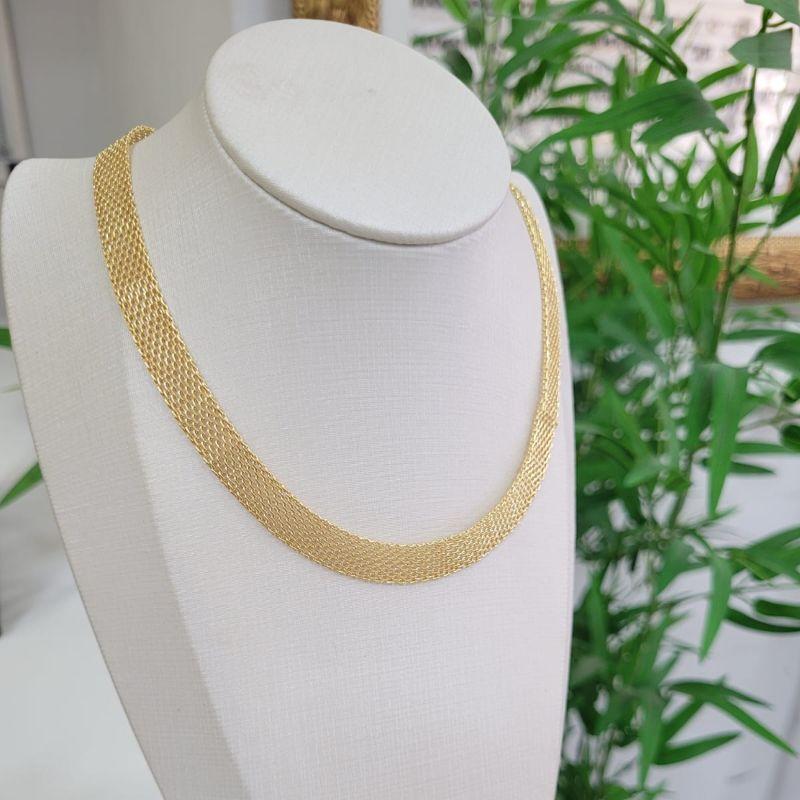Chocker malha 9mm banhado a ouro 18K