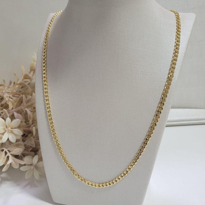 Corrente elo grumet curto banhado a ouro 18K TAM60CM