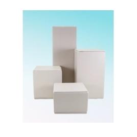 EXPOSITOR COURINO BEGE KIT CUBOS COM 4 PEÇAS DE 7 , 11, 18 E 27CM DE ALTURA