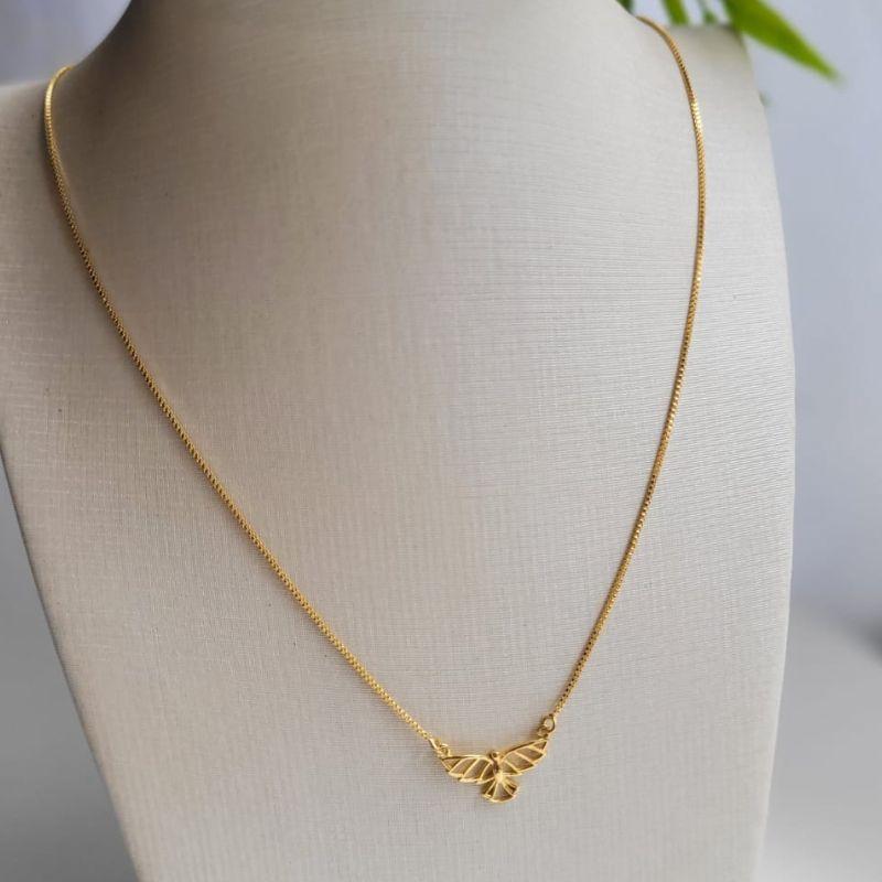 GARGANTILHA ESPIRITO SANTO BANHADO A OURO 18K TAM45CM