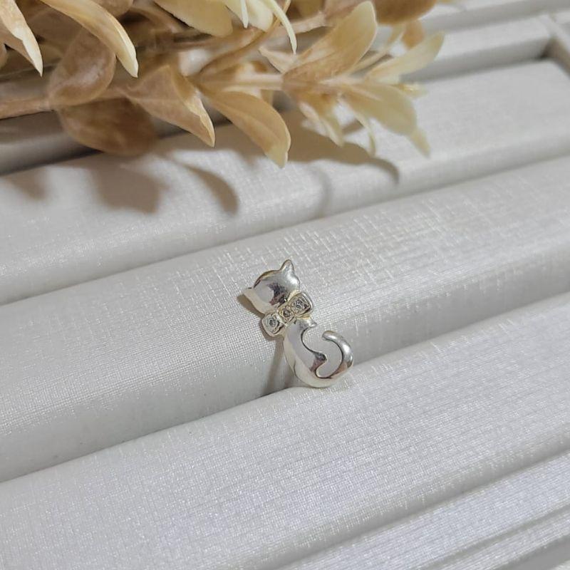 PINGENTE DE PRATA 925 GATO COM ZIRCÔNIA