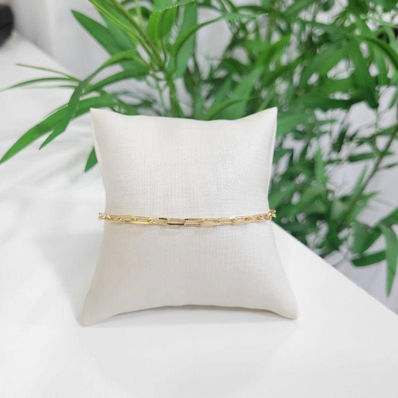 Pulseira masculina elo cartier banhado a ouro 18k