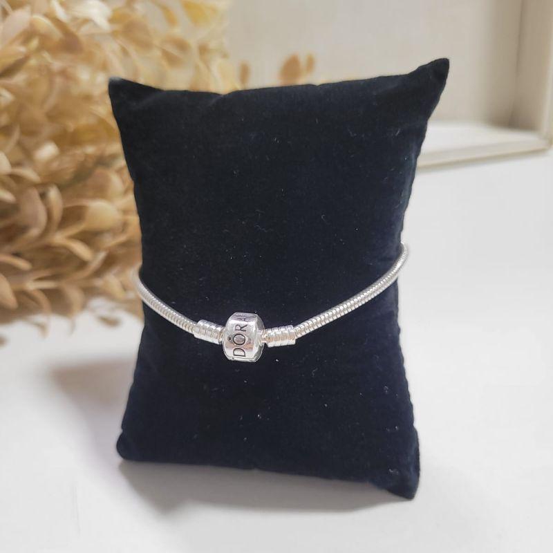 Pulseira pandora com fecho redondo largo prata 925 TAM19CM