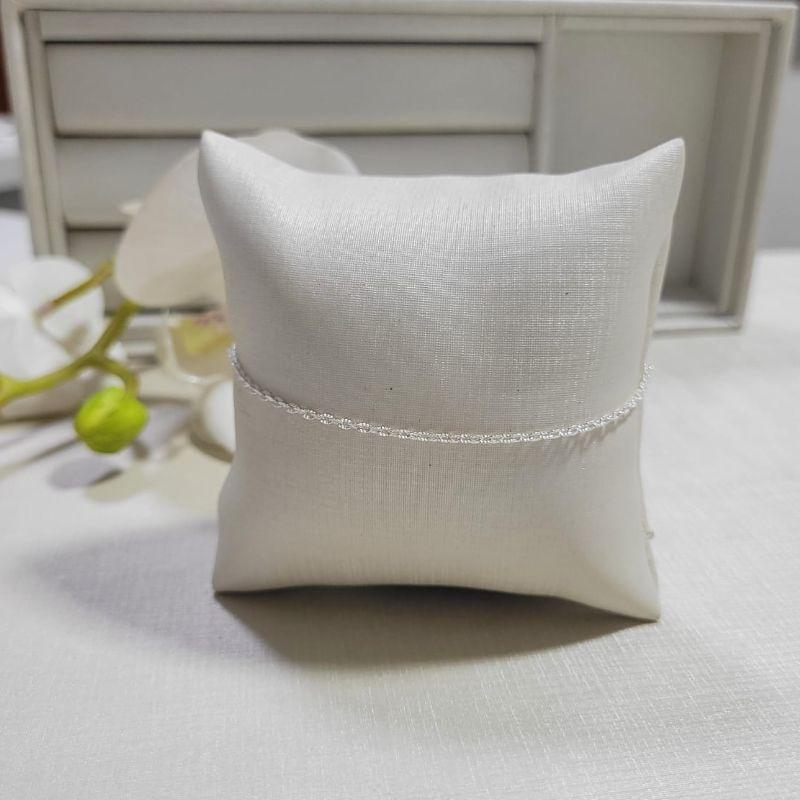 TORNOZELEIRA DE PRATA 925 CADEADO FRIZADO TAM24CM