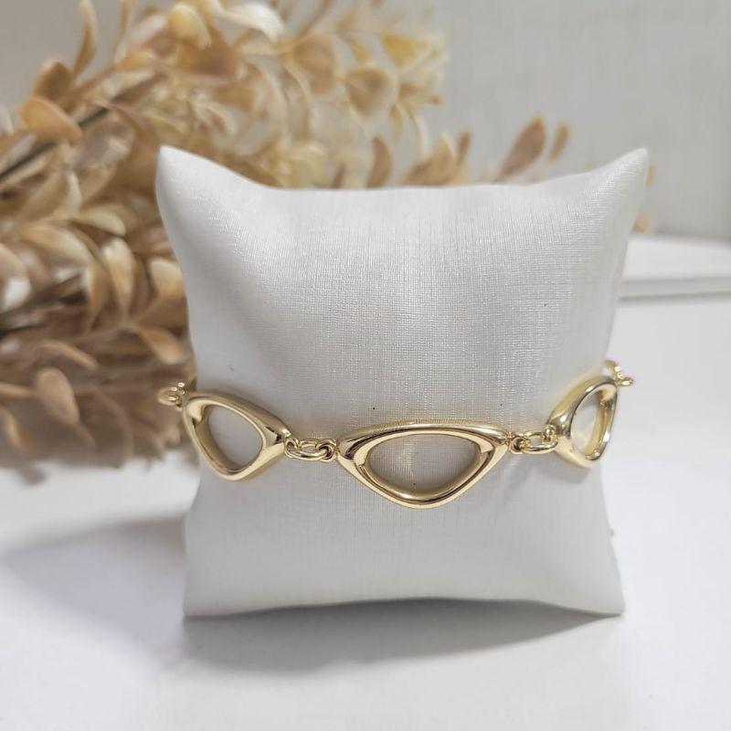 Pulseira de elos grandes ovais banhado no ouro 18k TAM20CM