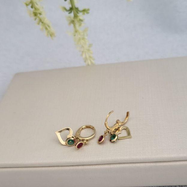 ARGOLINHA C PING  VD E VM E CORACAO VAZADO