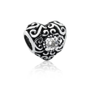 BERLOQUE DE PRATA 925 SEPARADOR CORAÇÃO COM ZIRCONIA