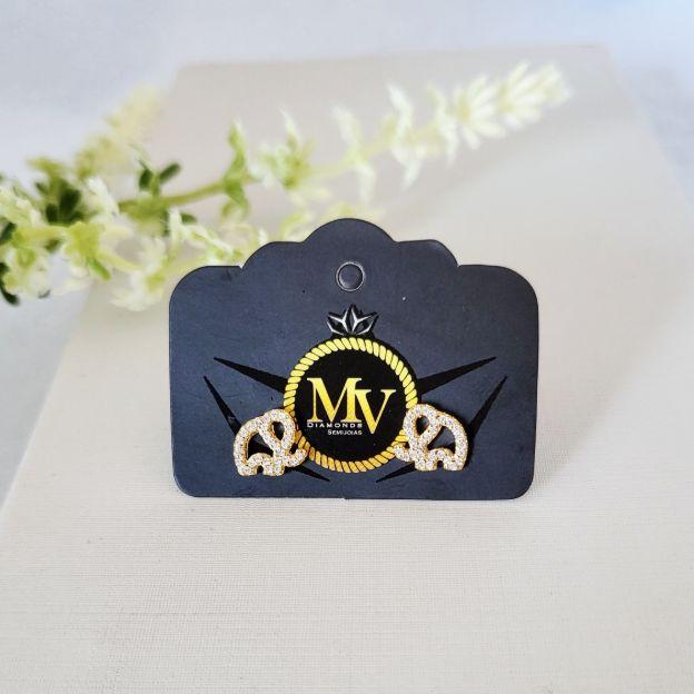 BRINCO ELEFANTE PEQUENO TODO CRAVEJADO BANHADO A OURO 18K