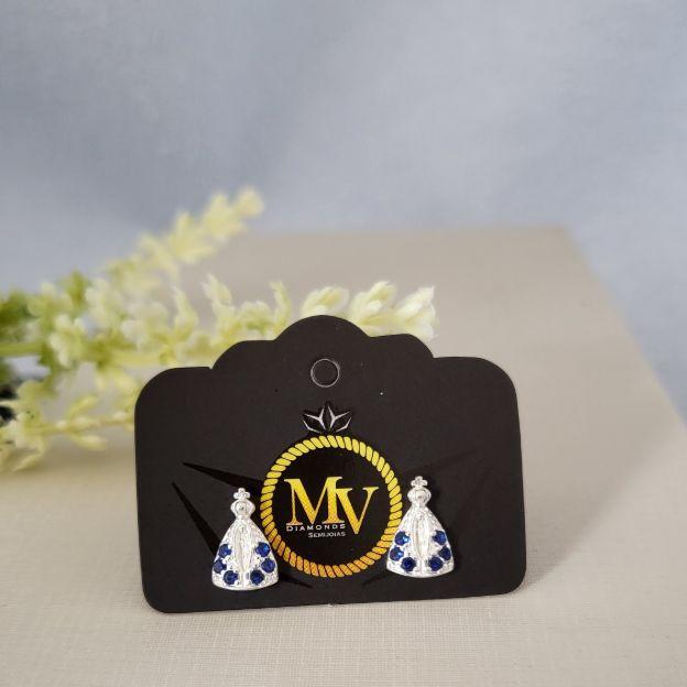 BRINCO PRATA CRAVEJADO APARECIDA