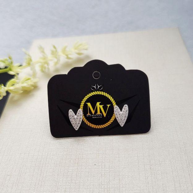 BRINCO PRATA CRAVEJADO CORACAO M