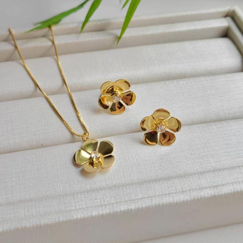 CONJUNTO FLOR ZIRCONIA