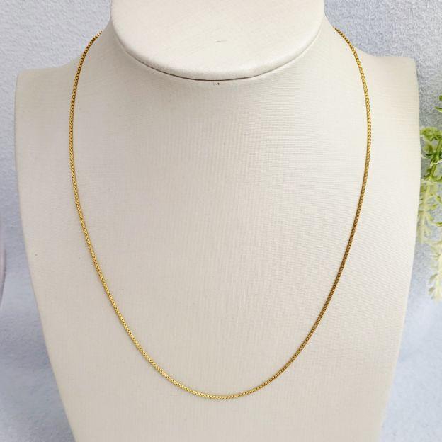 Corrente veneziana sem extensor um pouco mais grossa  banhado a ouro 18K TAM45CM