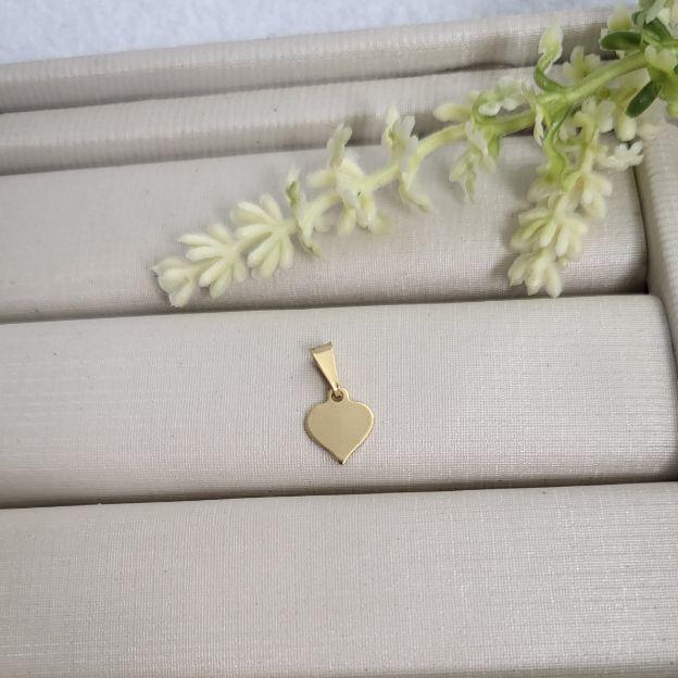 PINGENTE CORAÇÃO CHAPADO BANHADO A OURO 18K