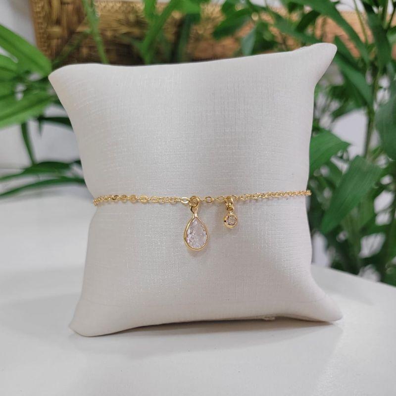 PULSEIRA GOTA ZIRCONIA CRISTAL