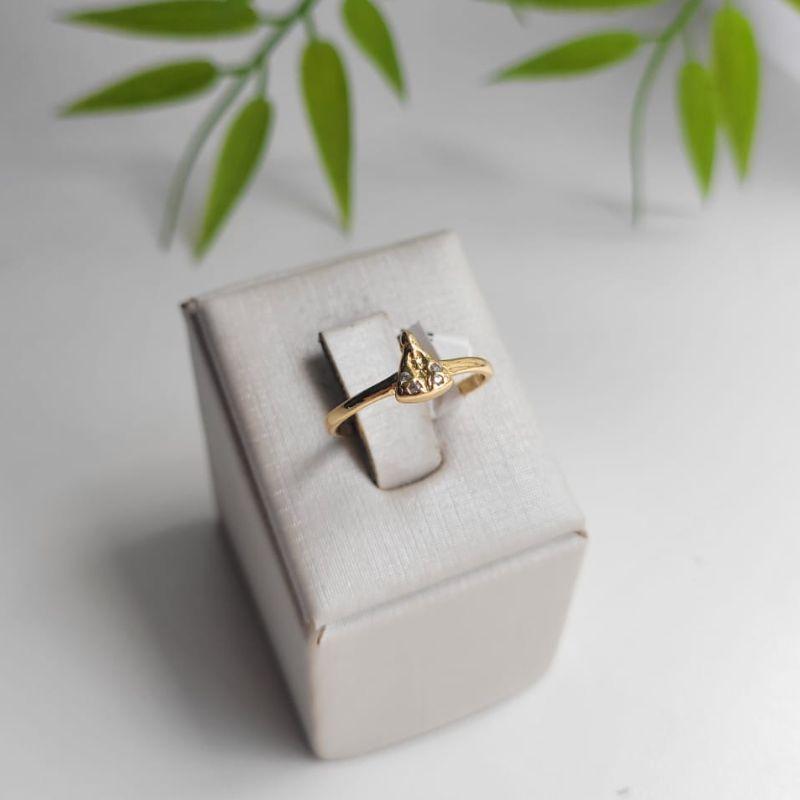 ANEL NOSSA SENHORA APARECIDA PEQUENA CRAVEJADA BANHADO A OURO 18K