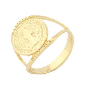 ANEL SÃO BENTO BANHADO A OURO 18K