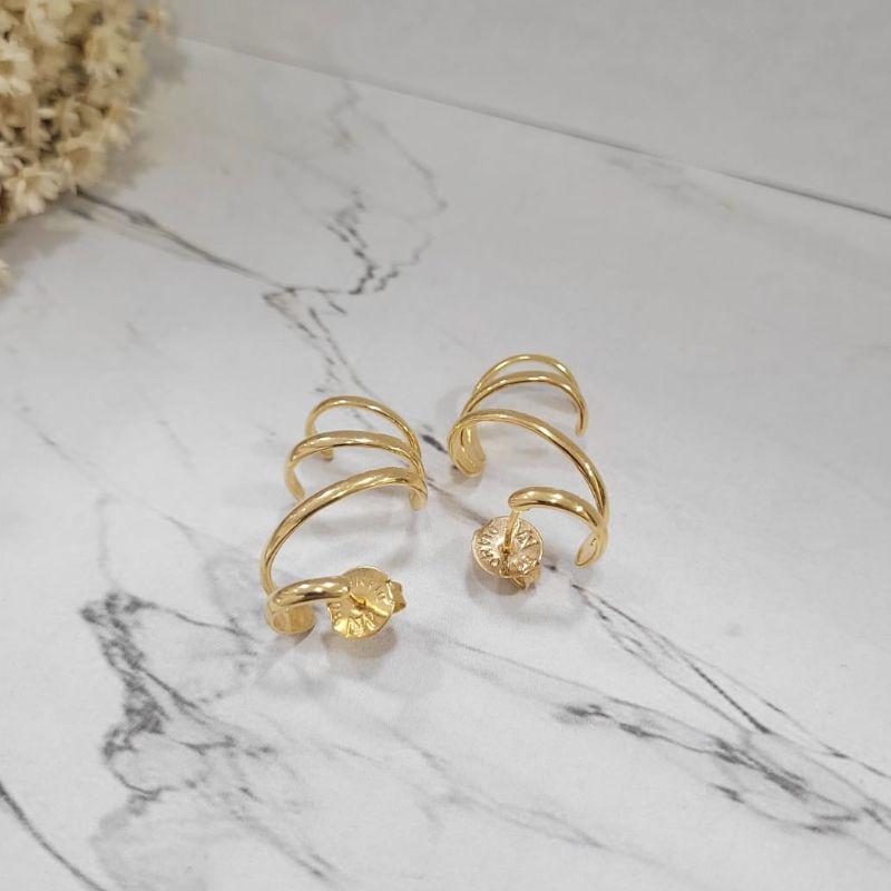 Brinco aer cuff aspiral banhado no ouro 18k