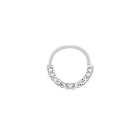 PIERCING DE PRATA 925 ARGOLA COM 11 ZIRCÔNIAS REDONDAS