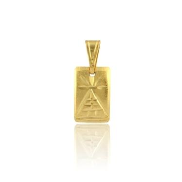 PINGENTE ESCRAVA RETANGULAR BANHADO A OURO 18K