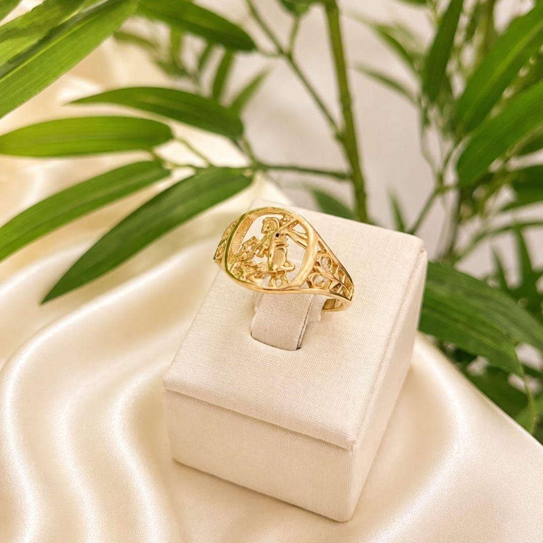 ANEL SÃO JORGE BANHADO A OURO 18K