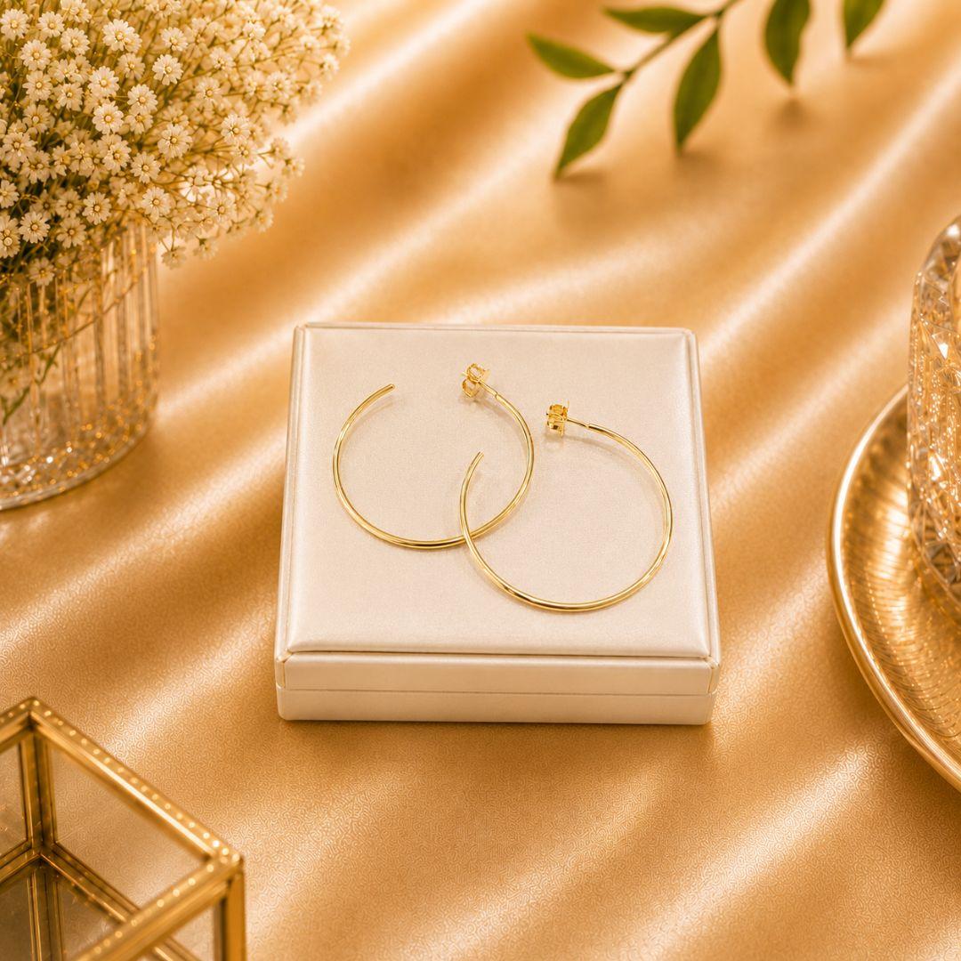 ARGOLA ABERTA BANHADA A OURO 18K