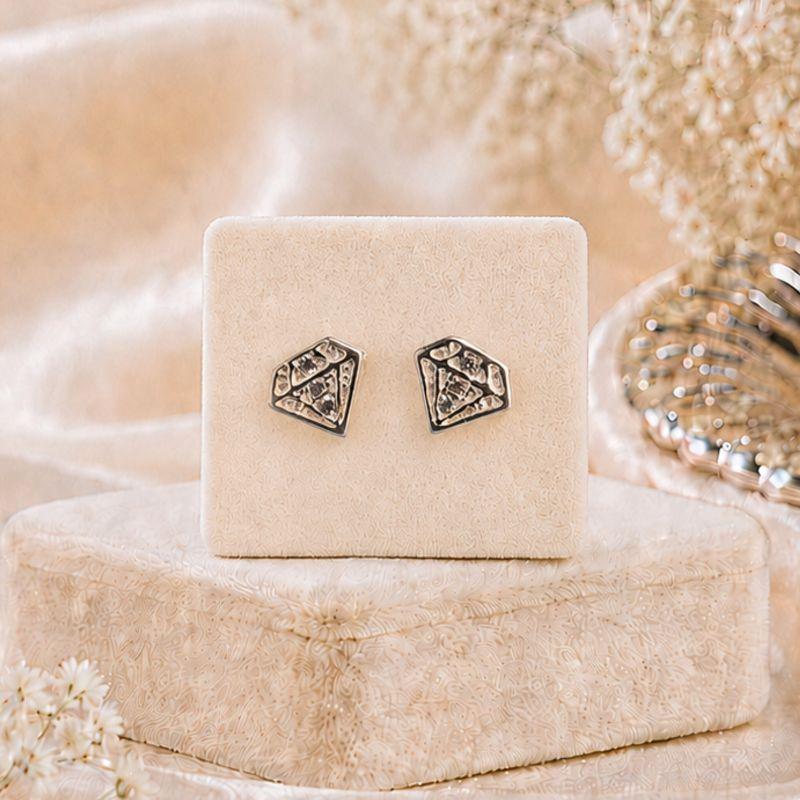 BRINCO DE PRATA 925 DIAMANTE COM TRÊS ZIRCÔNIAS