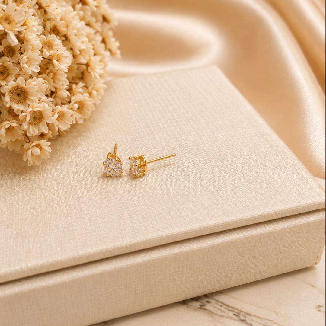 BRINCO ZIRCÔNIA GOTA BANHADO A OURO 18K
