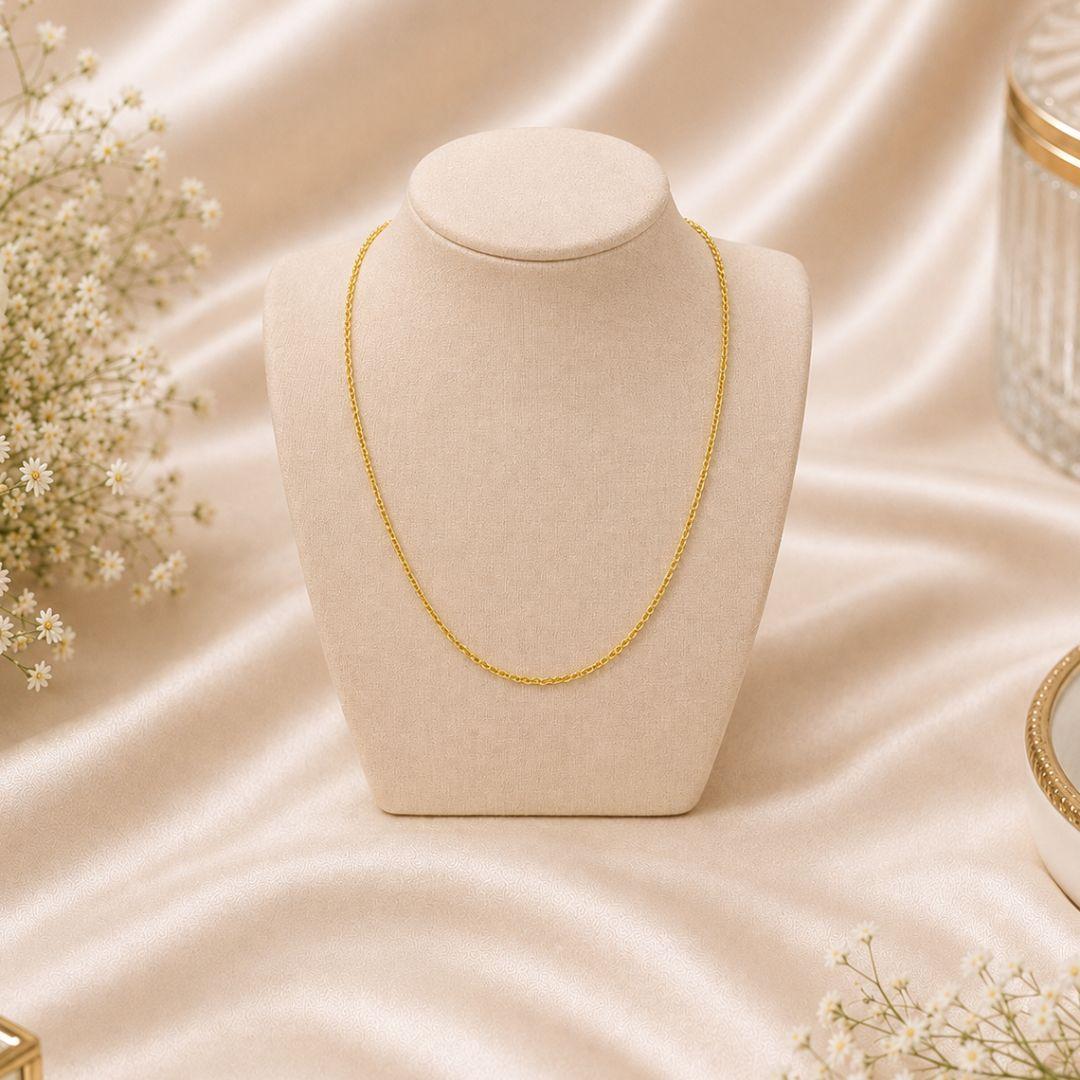 Corrente elo cartie curta banhada a ouro 18k