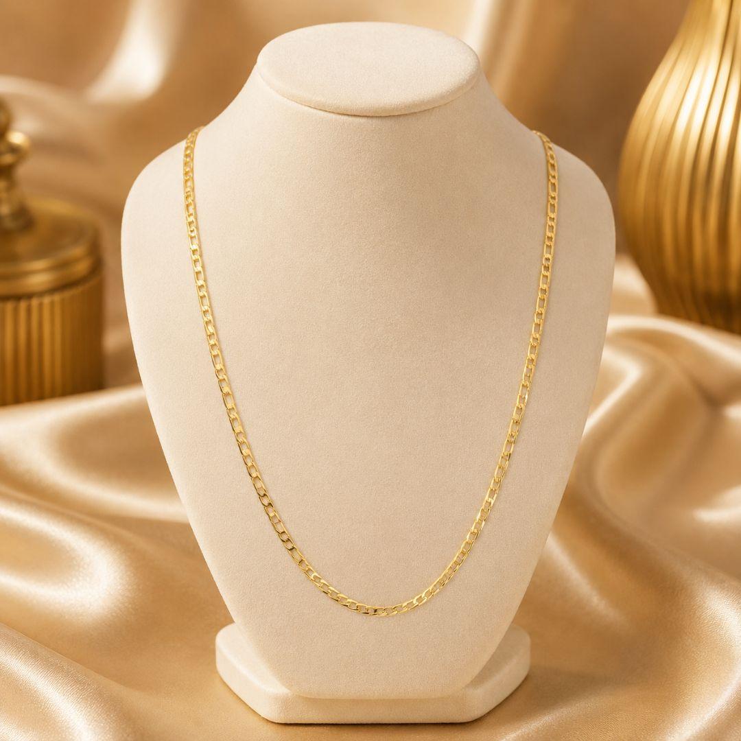 CORRENTE ELO GUTTI FINO BANHADA A OURO 18K TAM45CM
