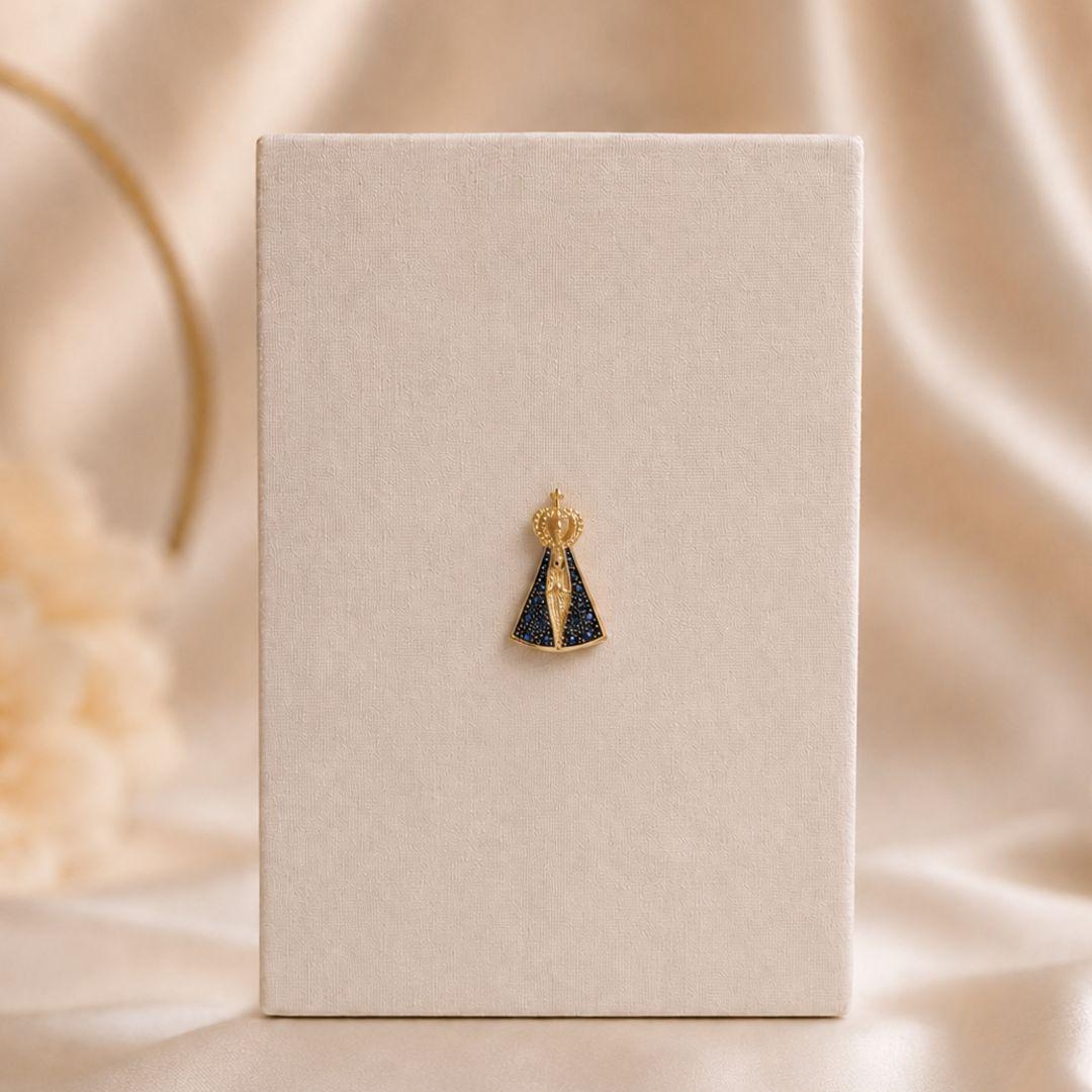 PINGENTE NOSSA SENHORA APARECIDA BANHADO A OURO 18K