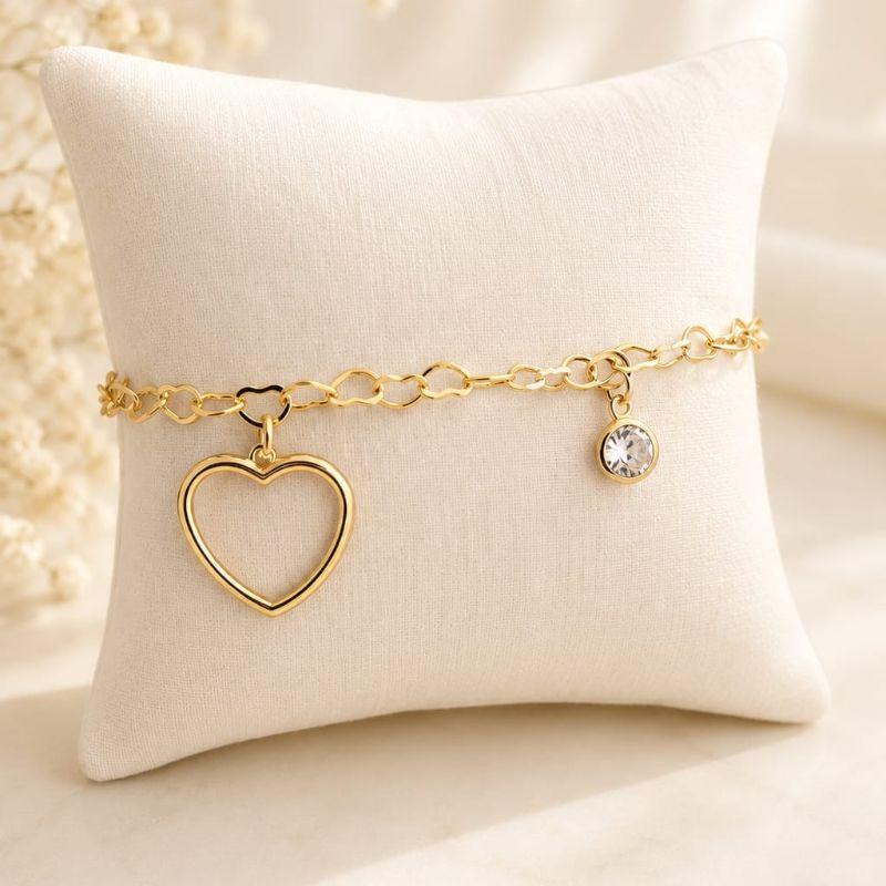 PULSEIRA CORACAO VAZADO ZIRC