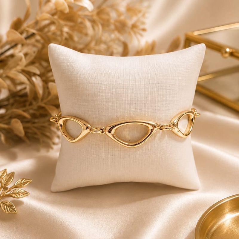 Pulseira de elos grandes ovais banhado no ouro 18k TAM20CM