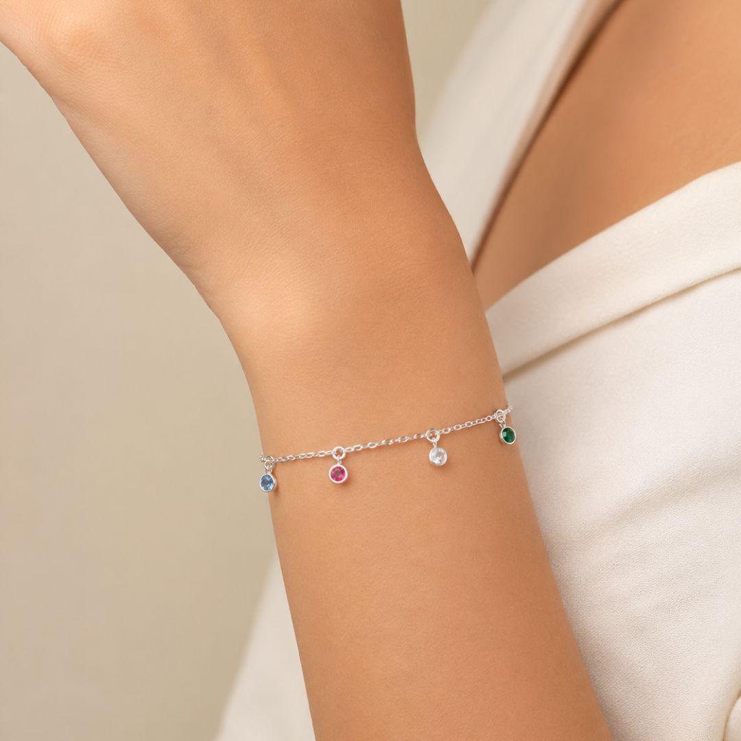 PULSEIRA DE PRATA 925 COM ZIRCONIAS COLORIDAS