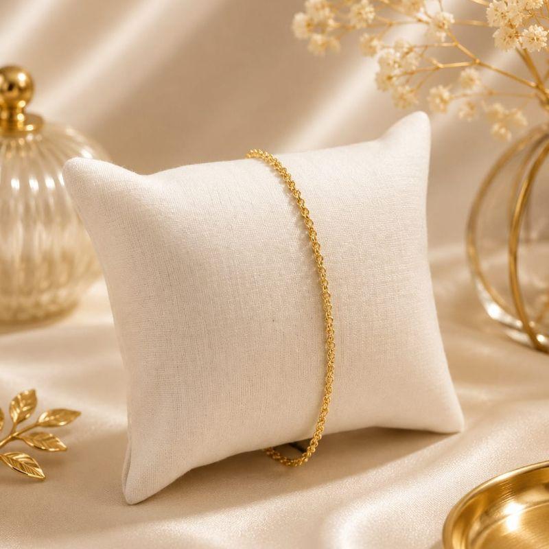 Pulseira elo portugues 2,5mm sem extensor banhada a ouro 18k TAM18CM