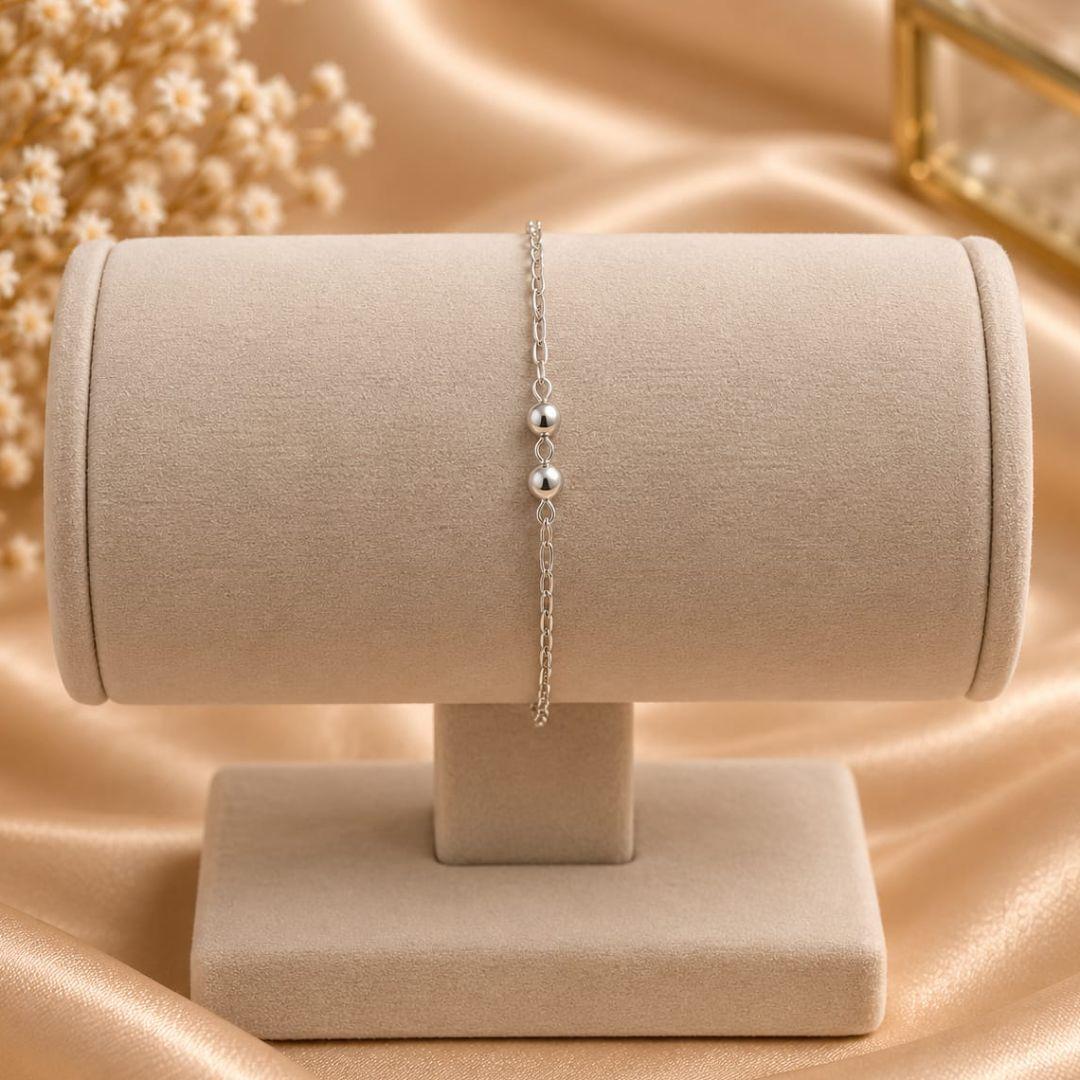 Pulseira  bolinha prata 925